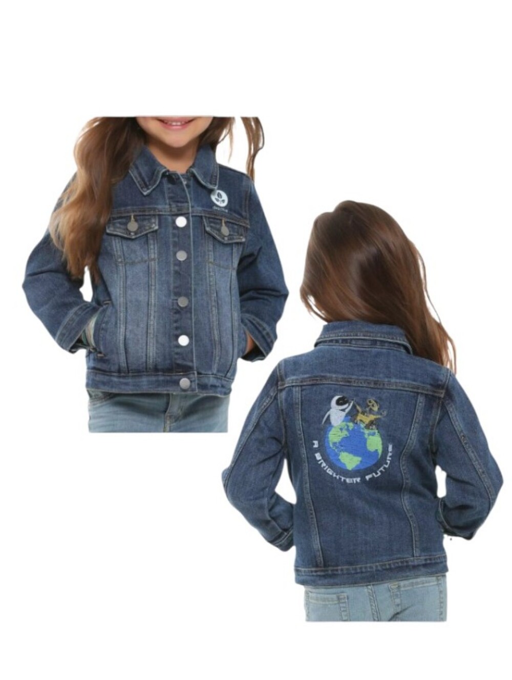 Disney Pixar WALL-E Denim Trucker Jacket Embroidered Toddler 3T